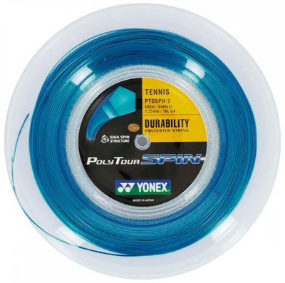 Струна для тенісу Yonex Poly Tour Spin Cobalt Blue (200m) 157 фото